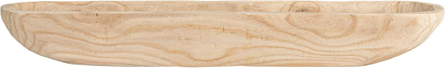 Creative Co-Op Paulownia Wood Oval Bowl | Brown | 22.75" L x 6" W x 3.25" H | (Pack of 4)