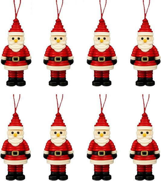 DIY Christmas Button Ornament Making Set - Snowman/Santa/Angel, Fun Holiday Craft Kit for All Ages, Ideal Xmas Tree Hanging Decor & Festive Gifts (A 8)