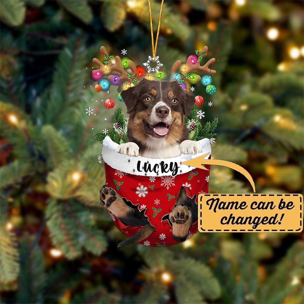 Australian Shepherd 3-Pack Snow Christmas Tree Ornaments - Dog Lovers Gift Idea