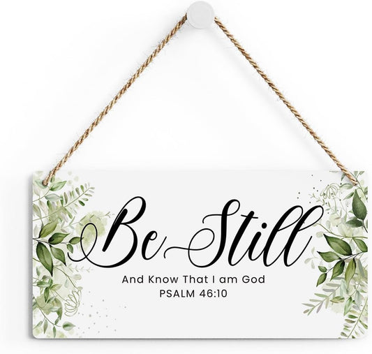 Be Still And Know That I Am God Prayer Room Decor Rustic Bible Verse Sign Scripture Printed Wood Sign Wall Art Religious Gifts Faith Based Gifts