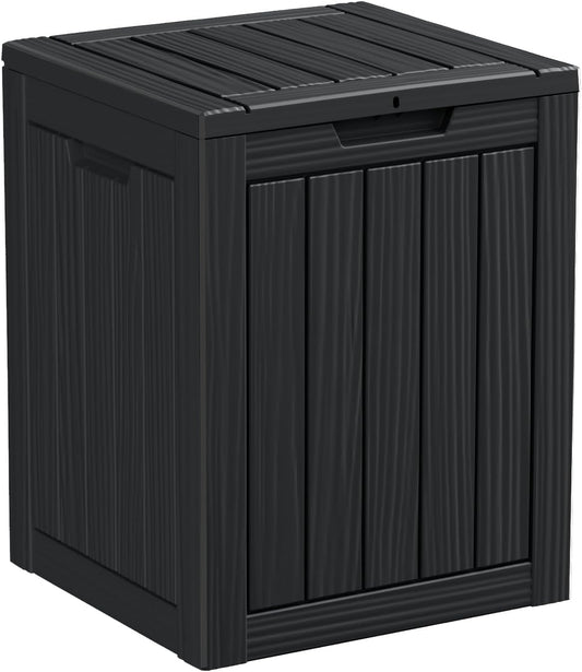 DRATO Deck Boxes, 28 Gallon Outdoor Storage Box for Patio Cushion, Sports Equipment, Garden Tools, Waterproof and UV Resistant, Lockable Black