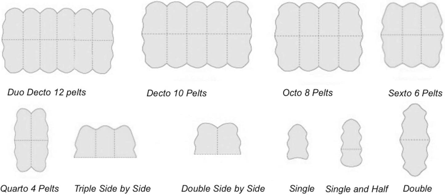 LAMBZY Faux Sheepskin Hypoallergenic Free Shape Silky Shag Rug, Luxury Shaggy Silky Plush Carpet for Bedrooms Rugs Living Room Kids Rooms Sofa Floor Rugs (Octo 8 Pelts 6'x8',180x240cm,Camel)