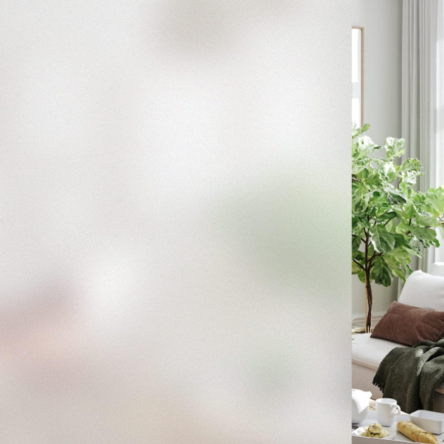 HIDBEA Frosted Window Privacy Film Heat Control UV Blocking, Static Cling Non-Adhesive Reusable Door coverings for Bathroom Home Office (Frosted 23.6 Inch x 13.1 Feet)