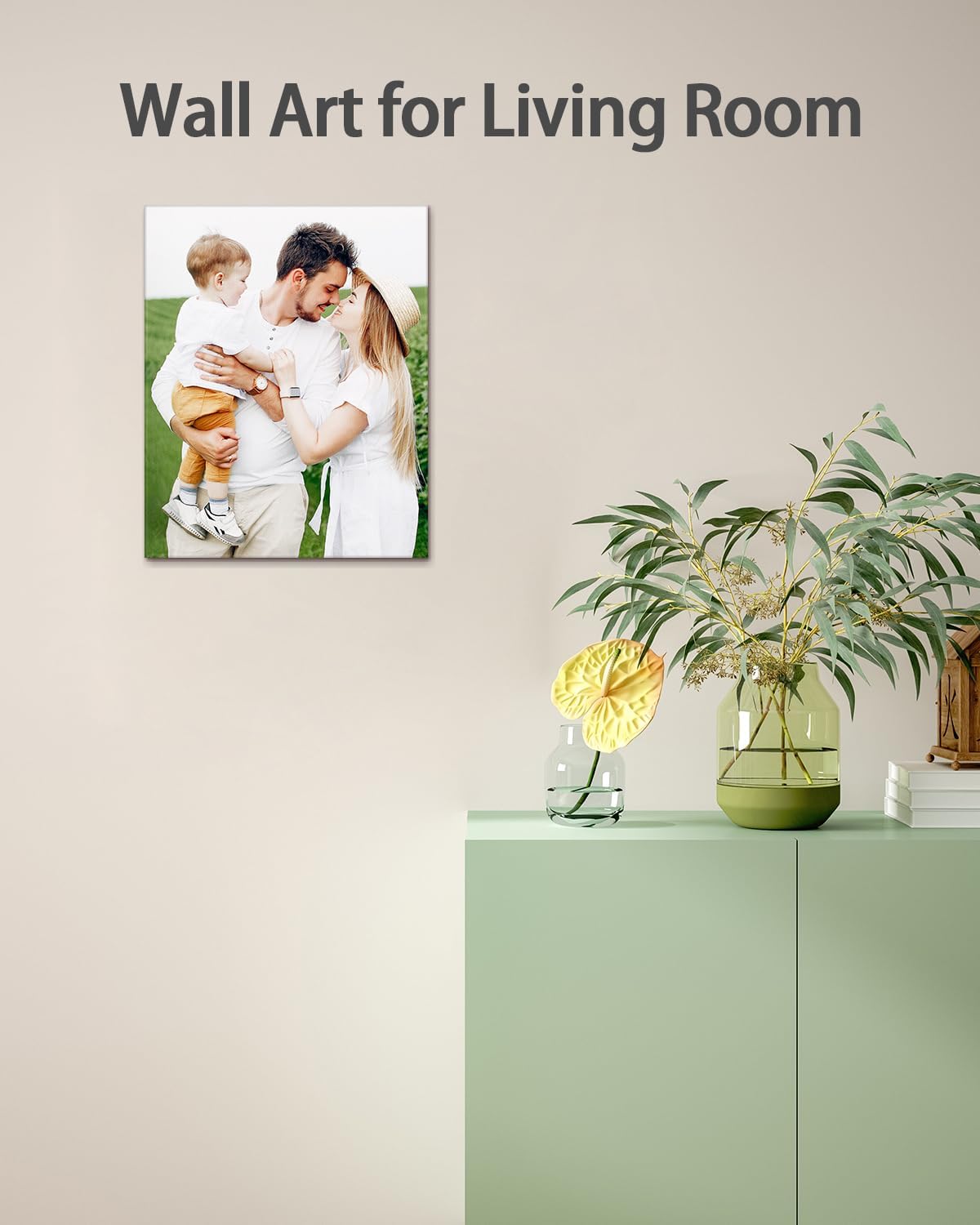 Personalized Custom Canvas Wall Art, Custom Canvas Prints with Your Photos for Living Room, Bedroom, Wedding Pet Baby Family Photo Framed Wall Art, Customized Photo Gift for Family，Friend，Lover，Pet