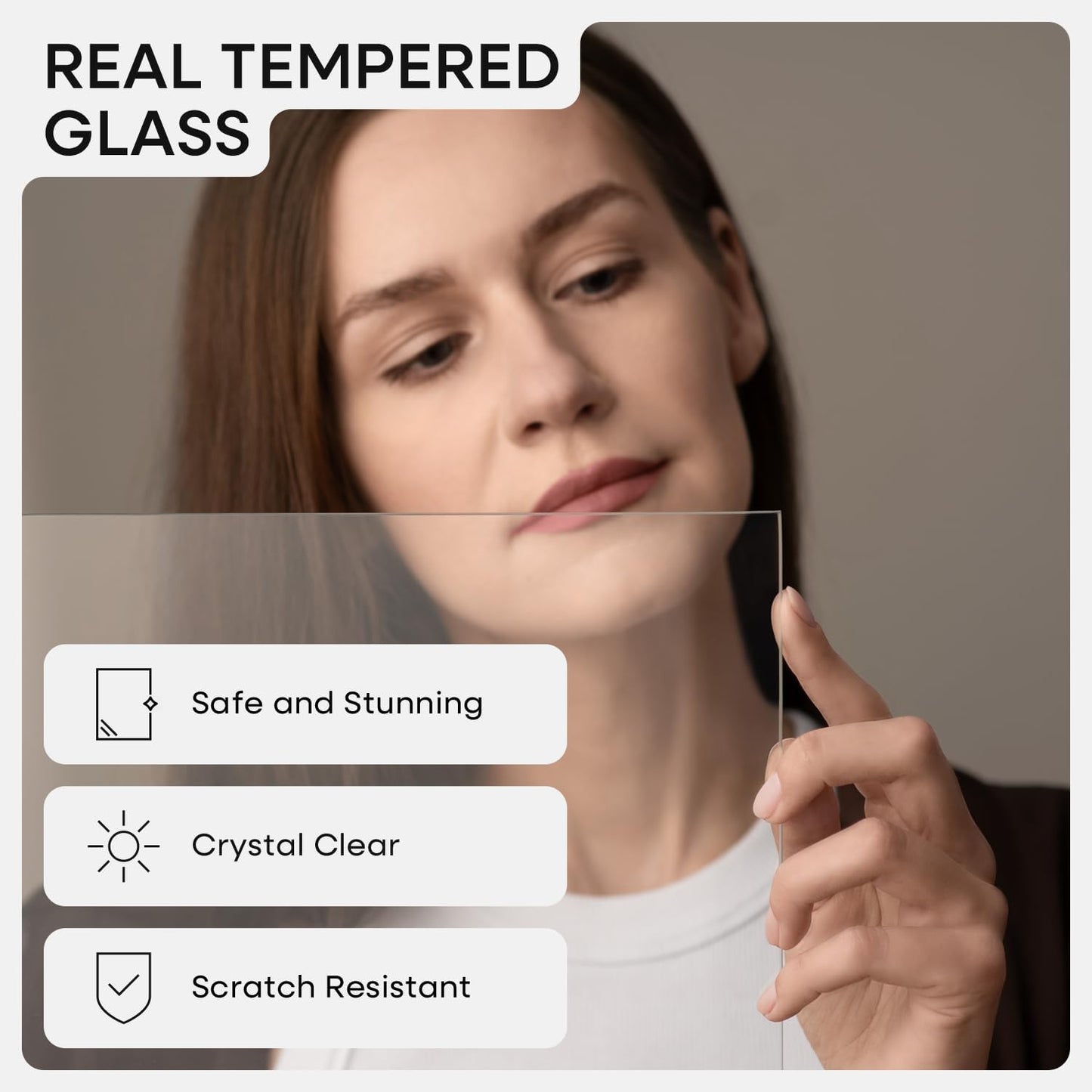 Homeforia 12x12 Frame Brown Wood, High End Dark Oak 12 x 12 Square Picture Frame with Mat 10 x 10 for Photo, 12by12 Wooden Walnut Poster Frame Matted to 10x10 Print, Tempered Glass, Wall Kit, Set of 1