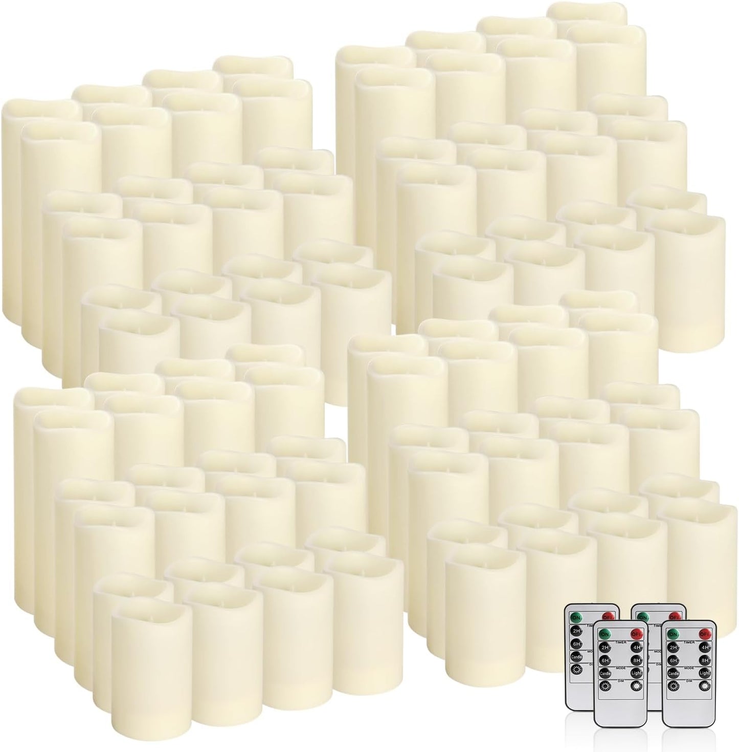 96-Pack LED Flameless Candles with Remote Control - Perfect for Home, Parties, and Special Occasions - Create a Magical Ambiance Effortlessly(Three Sizes)