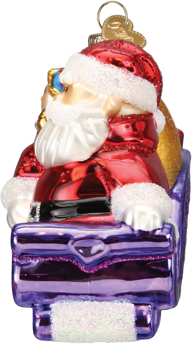 Old World Christmas Rudolph The Red-Nosed Reindeer Santa and Friends Glass Blown Ornament for Christmas Tree