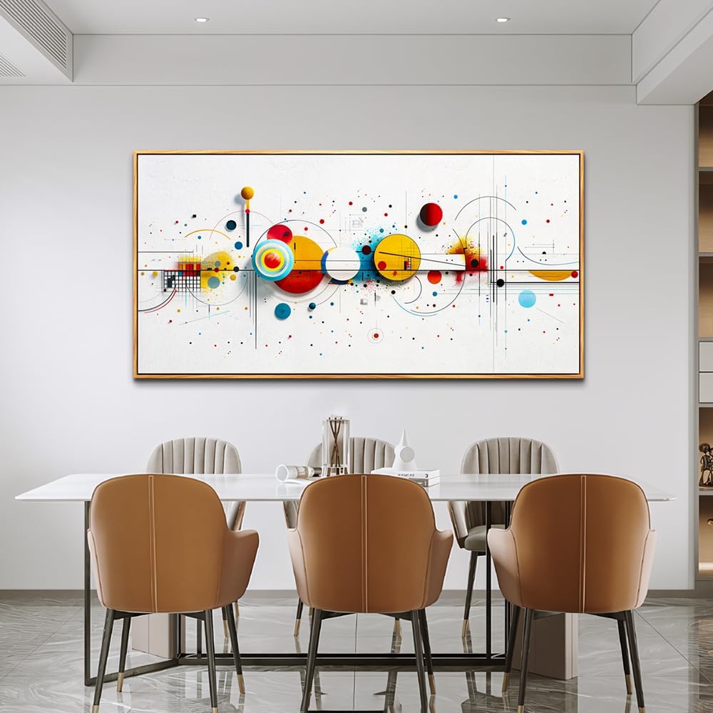 KELIYUAN Large Canvas Wall Art For Living Room Wall Decor For Bedroom Office Murals Decorations Abstract Geometric Drawing Artwork Pictures For Modern Home Decoration Aesthetics Wood Framed 30"X60"