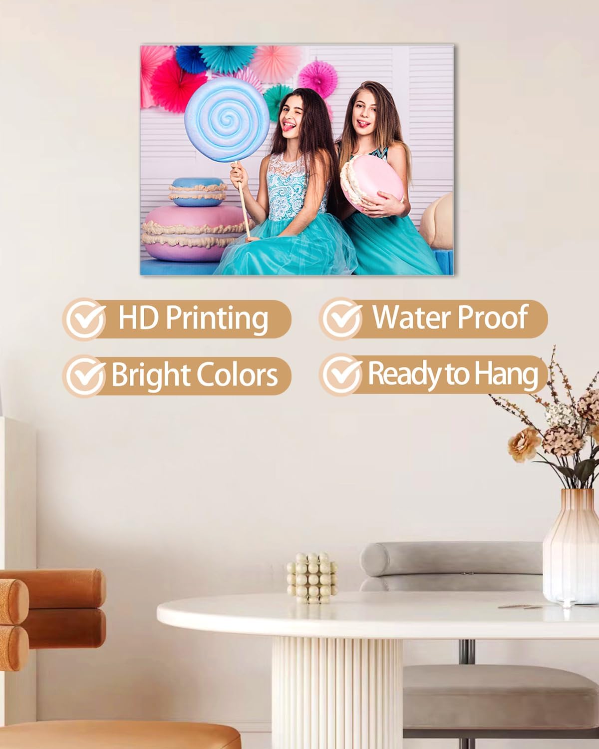 AbcCustomize Canvas Prints with Your Photos, Custom Canvas for Living Room and Bedroom Decor, Personalized gifts for Friends Lover and Family, Canvas Wall Art for Gifts & Keepsakes, Ready to Hang