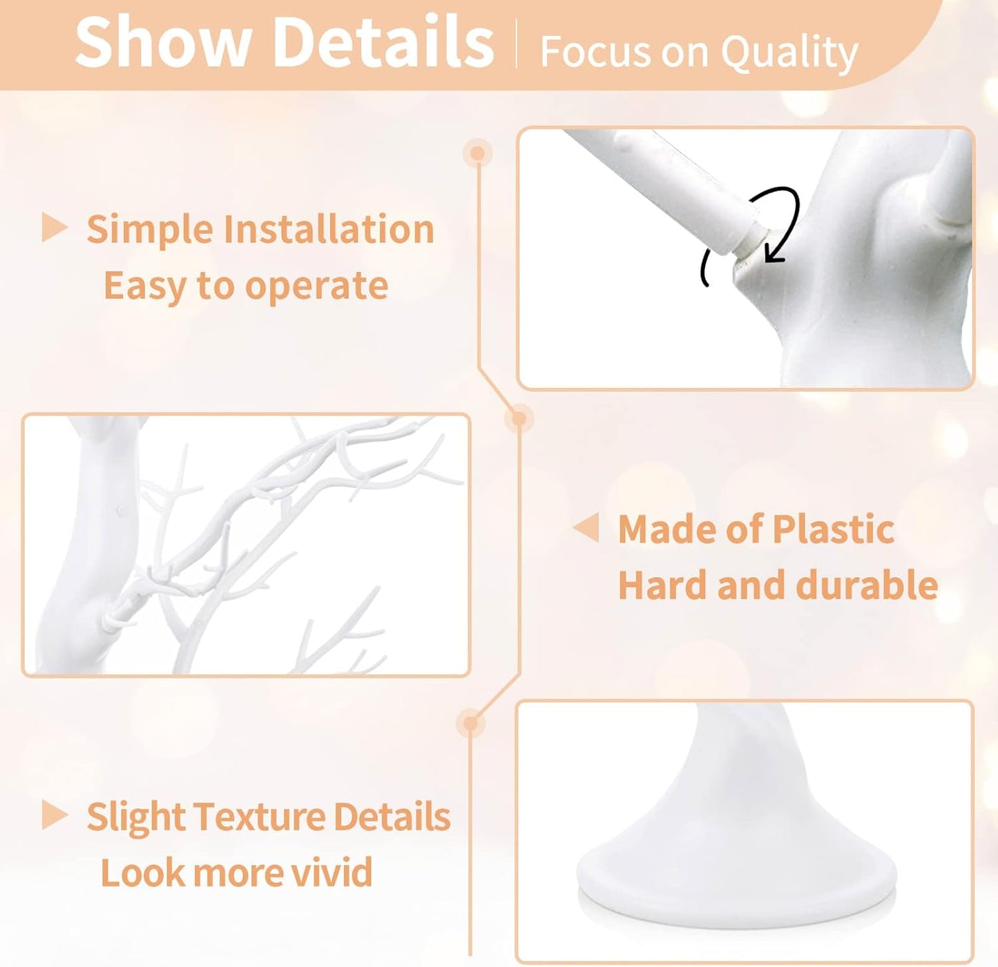 Nuptio White Christmas Tree Branch Artificial 22.8 inch Tall Manzanita Tree Centerpiece Wedding Centerpieces for Tables, Decorative Ornament Display Tree Branches for Decoration Weddings (1 Pc)