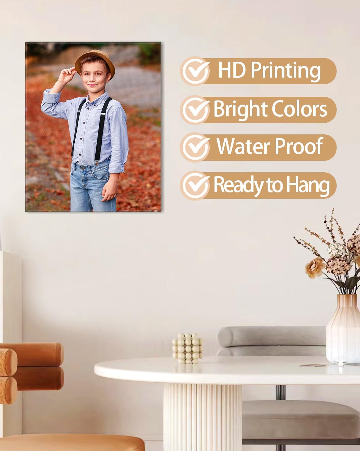 AbcCustomize Custom Canvas Prints,Transform Your Memories into Beautiful Art with Personalized Photo on Canvas,Personalized Canvas Wall Art for Home Decor, Gifts, and Keepsakes