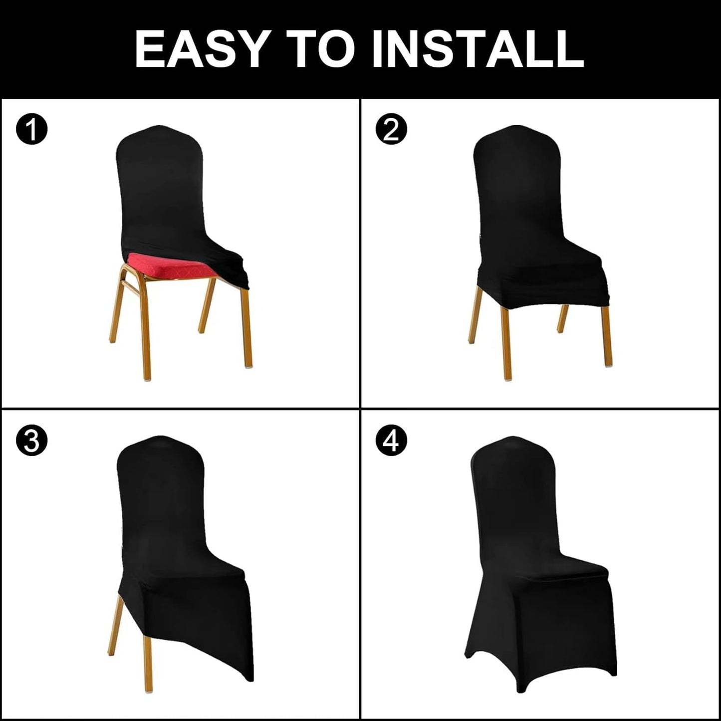 SUPERO Royal Blue Waterproof Polyester Spandex Chair Cover (12PCS), Universal Fit for Indoor/Outdoor Activities, Protector for Party, Banquet, Wedding Event, Hotel