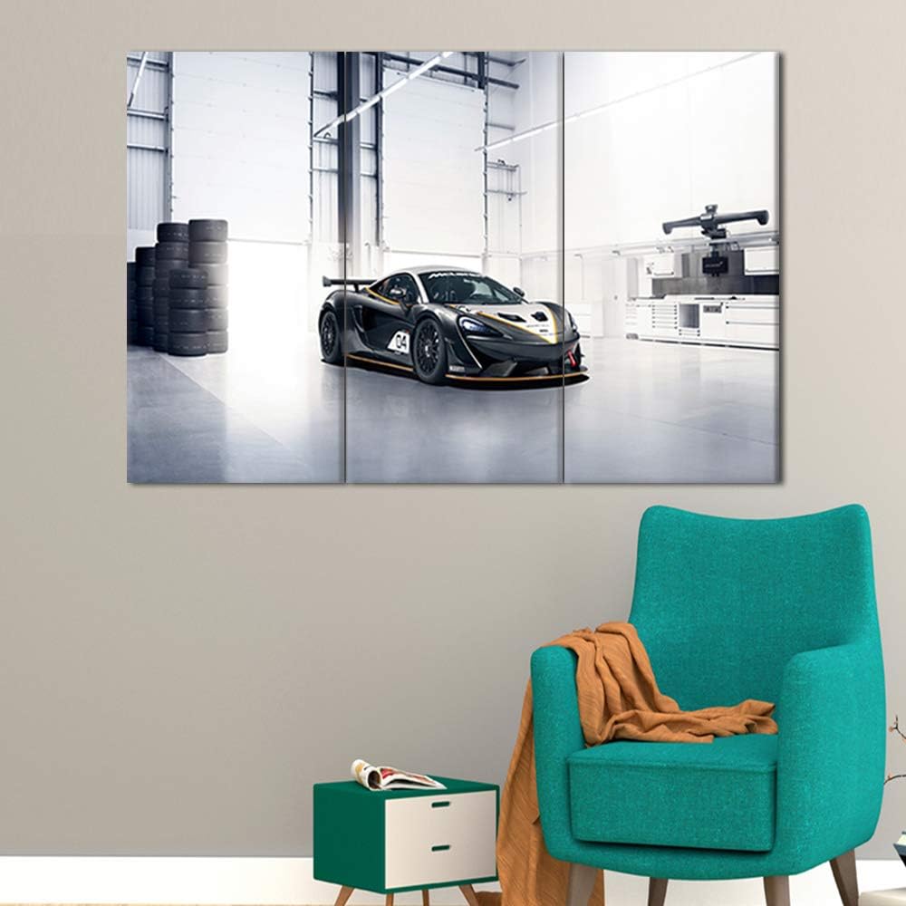 TUMOVO Framed Canvas Wall Art Pictures 3 Pieces Black and White Sports Cars Painting HD Printed Poster Artwork for Bedroom Living Room Modern Home Decorations Ready to Hang 28 x 14inch x 3 Panel