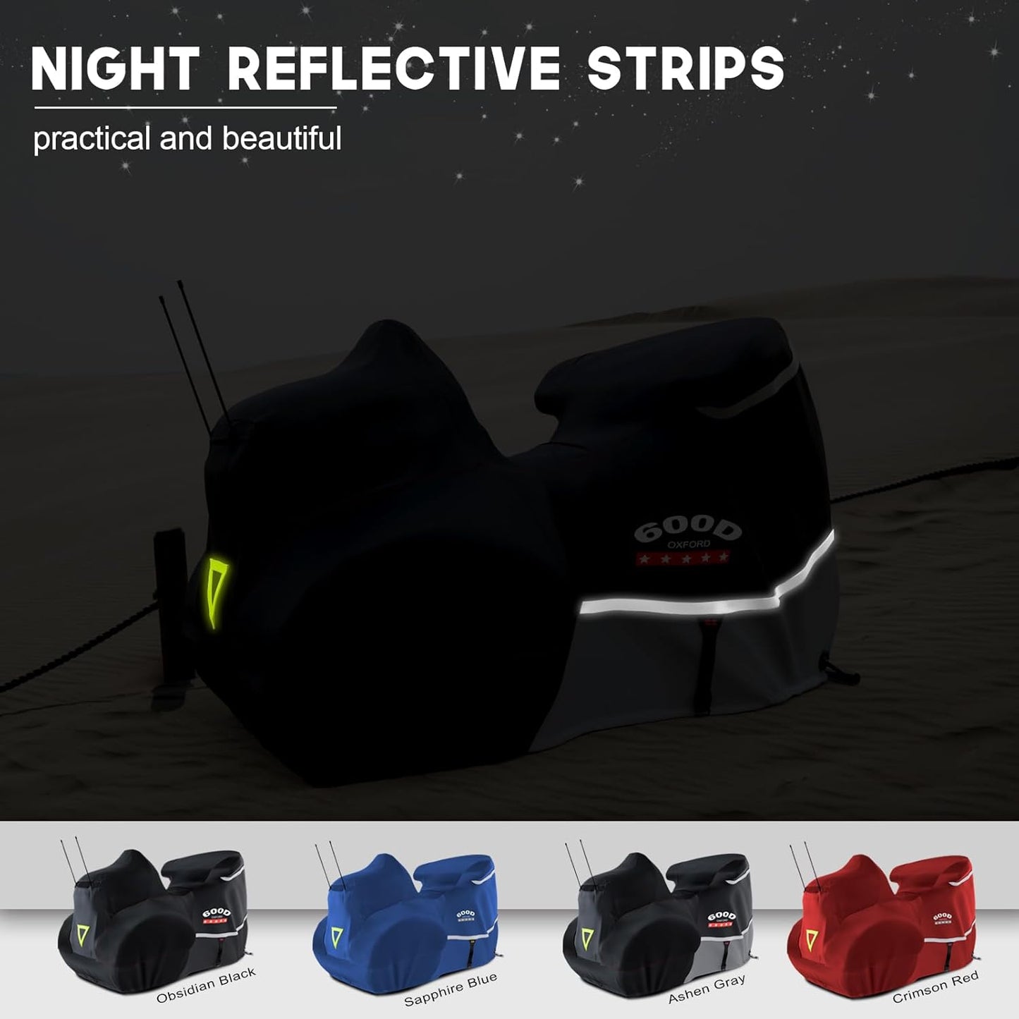 Rosefray Trike Cover,Motorcycle Cover Heavy Duty 600D Waterproof for Trike Models, Tri Glide, and CVO Version, Trike Goldwing, Chidftain, Challenger, Elite Storage, Blue