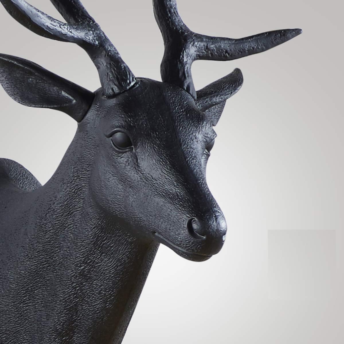 Notakia 20 Inch Large Wall Charmers Faux Deer Head Taxidermy - Handmade Farmhouse Rustic Wall Decor With Antlers (Black)