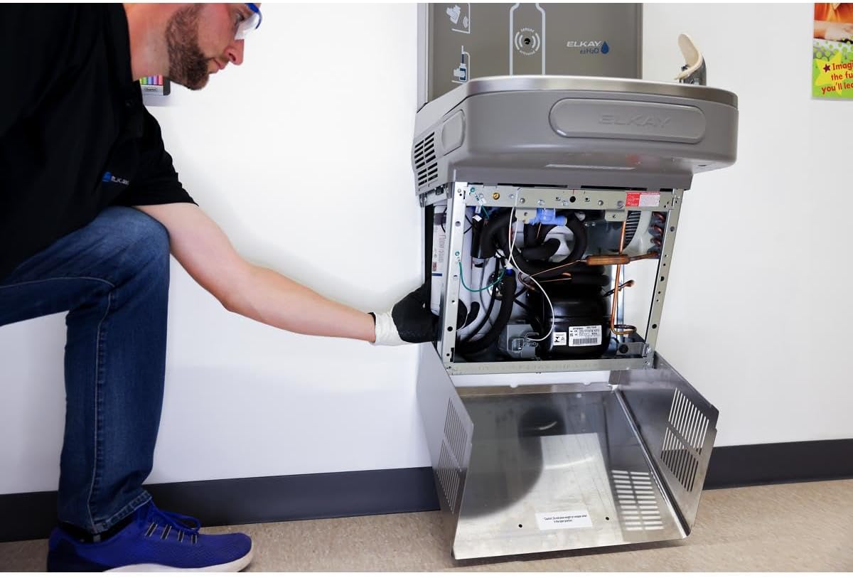 Elkay LZSTL8WSSP Enhanced Bottle Filler & Bi-Level ADA Cooler Refrigerated Stainless High Capacity Lead Drop Down Wrapper