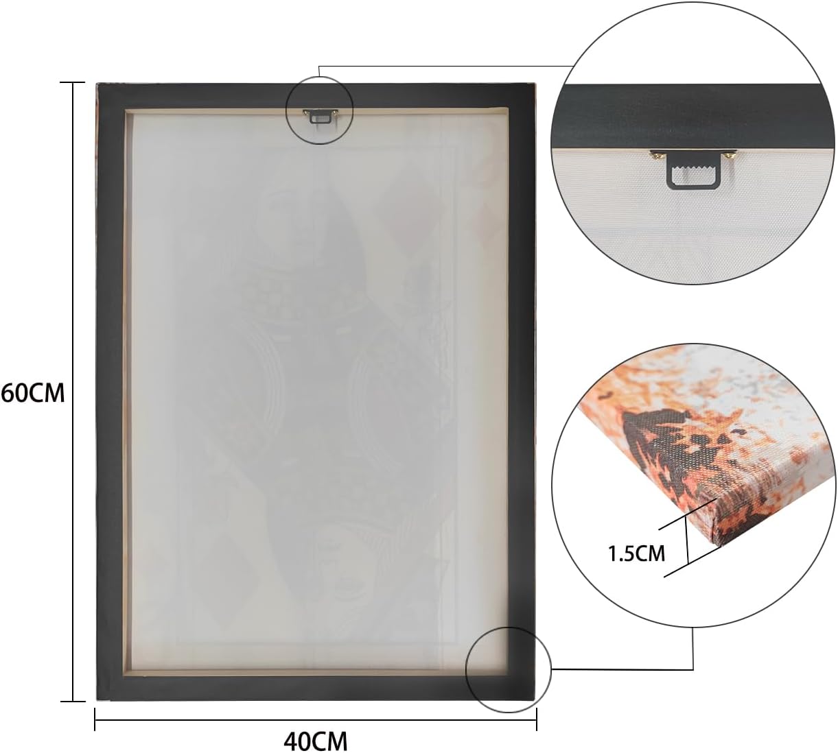 Poker Canvas Wall Art Print Queen of clubs Game Room Wall Art Print Wall Decor Prints Poster With Framed