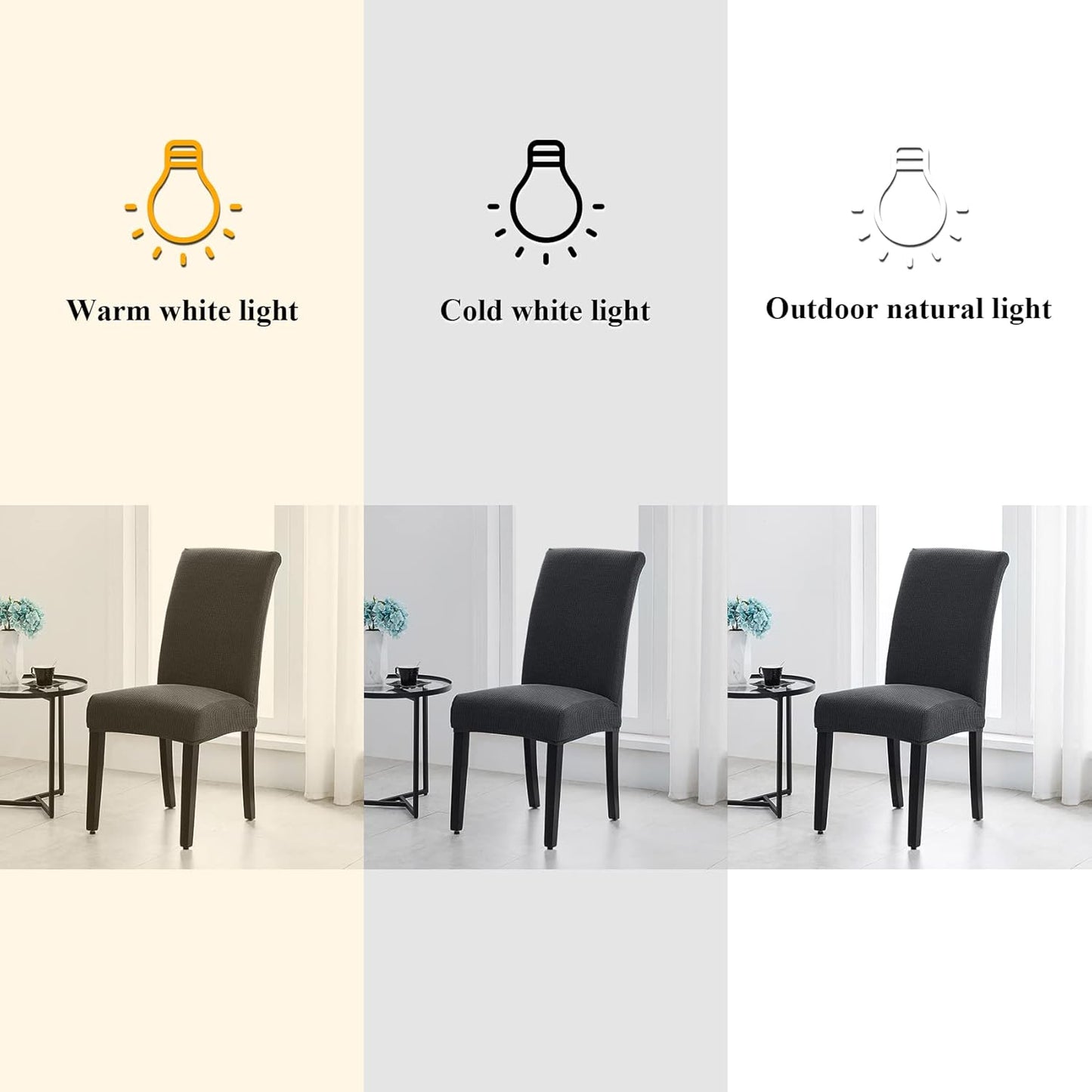 Joccun Chair Covers for Dining Room Set of 4, Dining Chair Slipcover Stretch Dining Room Chair Covers Seat Protector,Washable Parsons Chair Cover for Home,Banquet(Dark Gray,4 Pack)