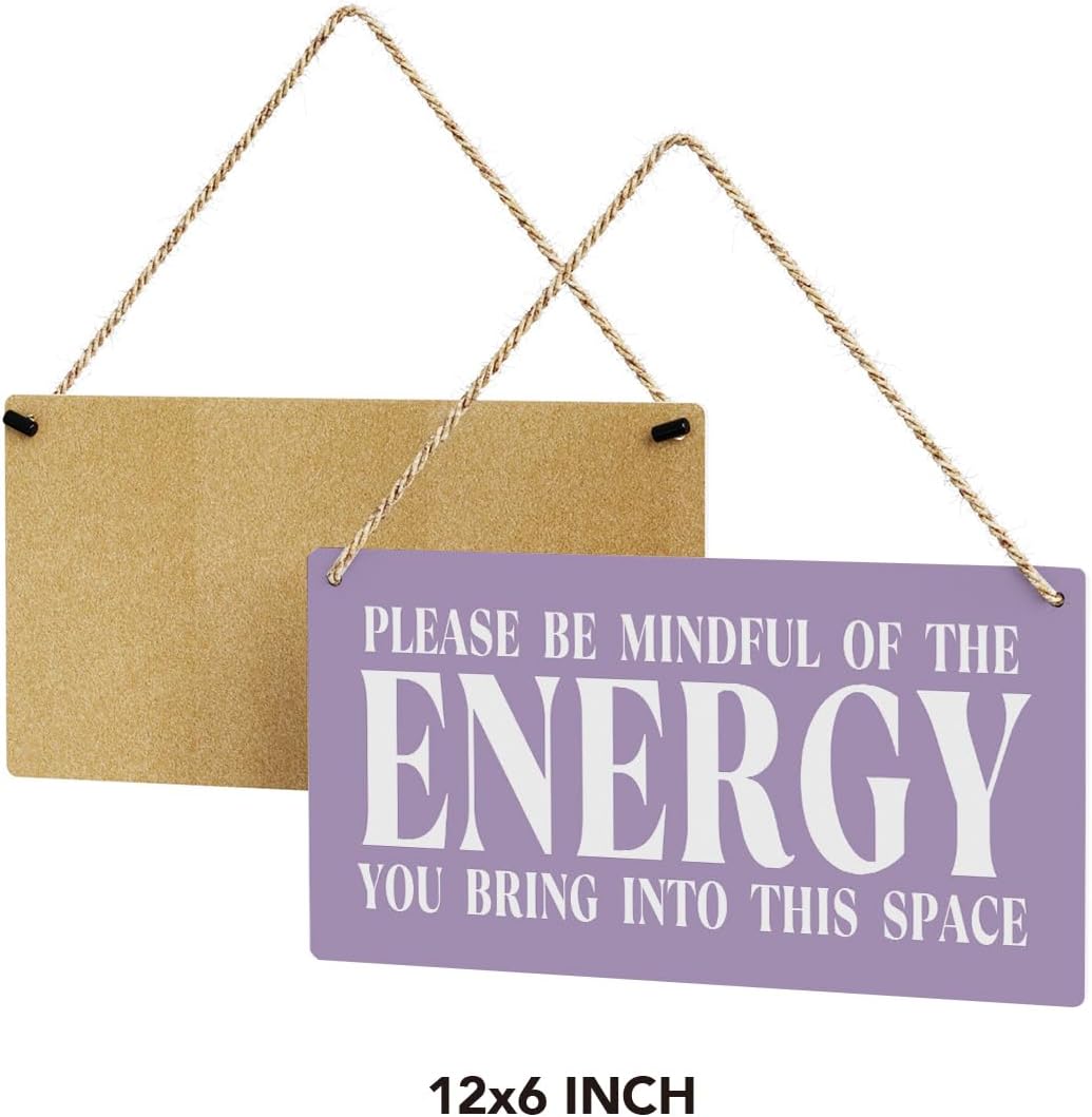 Purple Decor Spiritual Meditation Room Decor Inspirational Spa Decoration Positive Affirmations Wall Wood Plaque Sign Hanging Door Sign Home Office Yoga Room Decoration