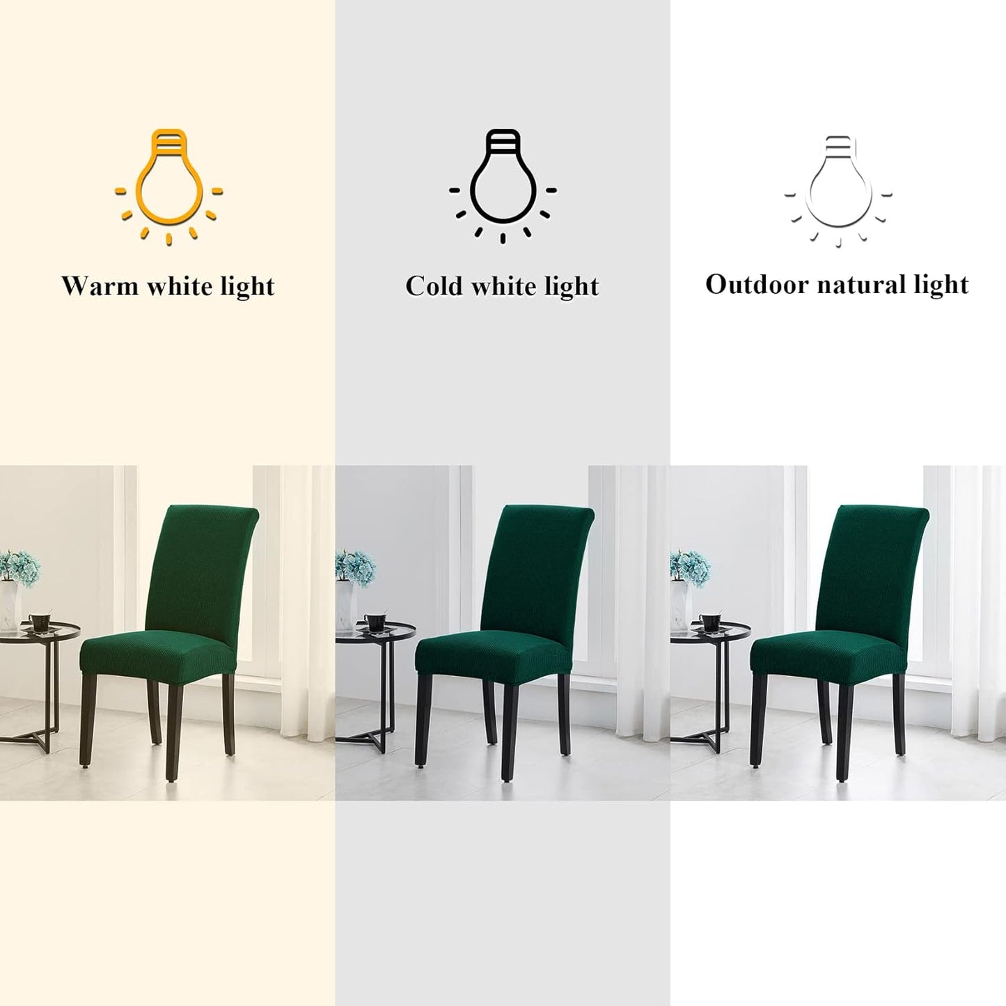 Joccun Chair Covers for Dining Room Set of 2, Dining Chair Slipcovers Stretch Dining Room Chair Covers Seat Protector,Washable Parsons Chair Cover for Home,Hotel,Banquet(Hunter,2 Pack)