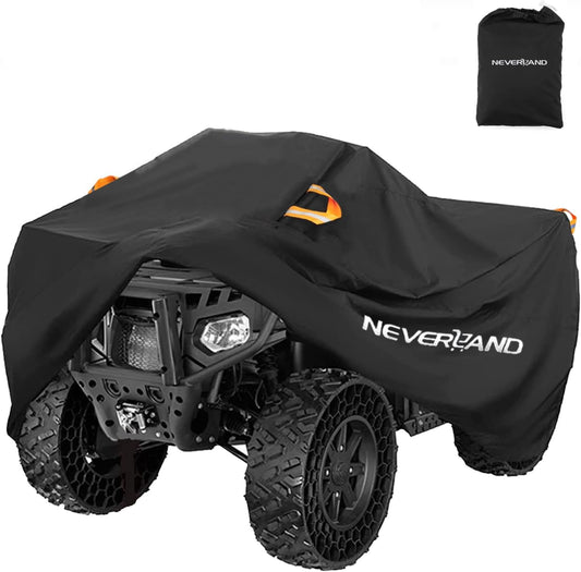 NEVERLAND ATV Cover Waterproof Heavy Duty 4 Wheeler Cover Quad Cover All Season Weather Proof Outdoor UV Protection for Polaris Yamaha Suzuki Honda (Black Large)