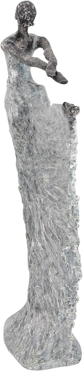 Deco 79 Polystone Dancer Decorative Sculpture Home Decor Statue, Accent Figurine 12" x 3" x 16", Gray