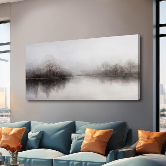 CHUDANHAO Wall Art for Living Room Large Wall Decor Abstract Pictures Black And White Artwork Landscape Poster Art for Home Office 24"x48"