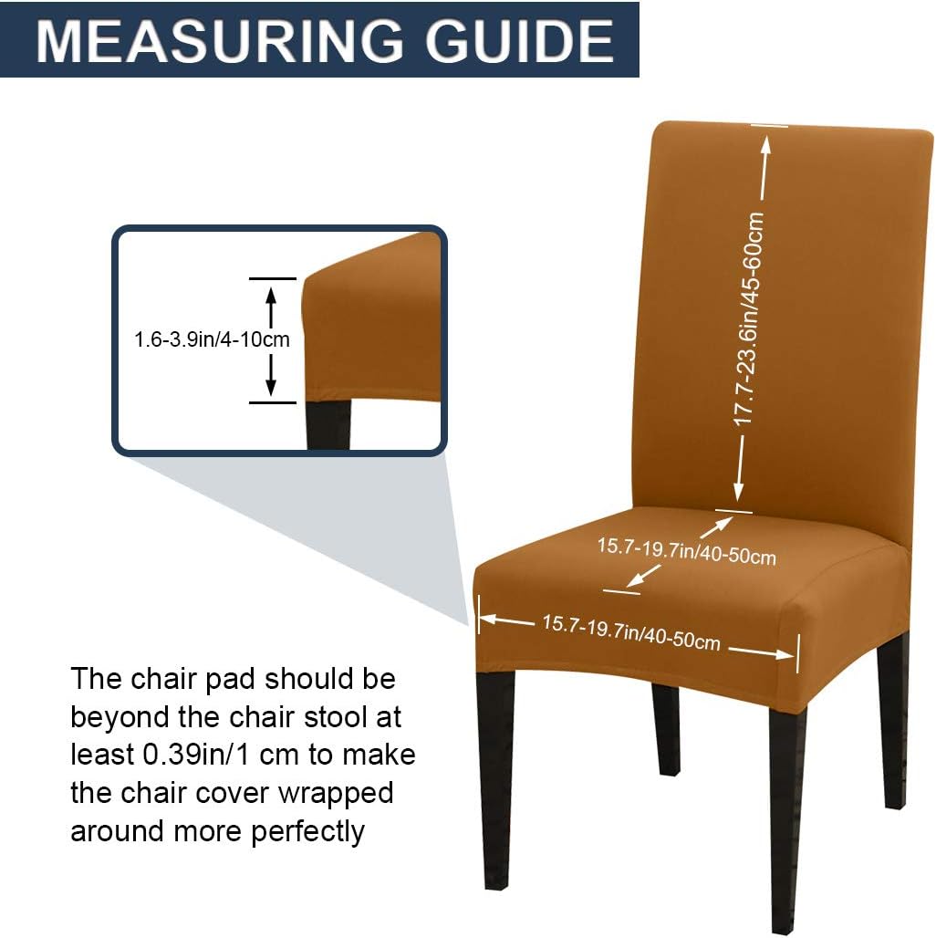 JQinHome 4 Pcs Dining Chair Slipcover, High Stretch Removable Washable Chair Seat Protector Cover for Home Party Hotel Wedding Ceremony