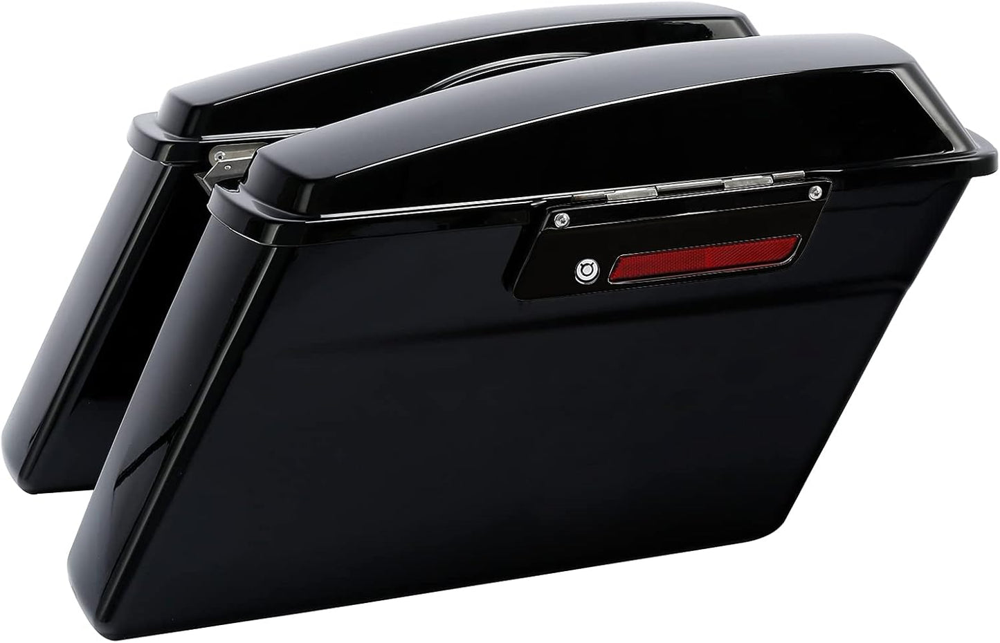 XFMT Vivid Black Hard Saddlebags Saddle Bags Trunk Black Latches W/Black Conversion Brackets For Harley Softail Heritage Classic Deluxe 1984-2017