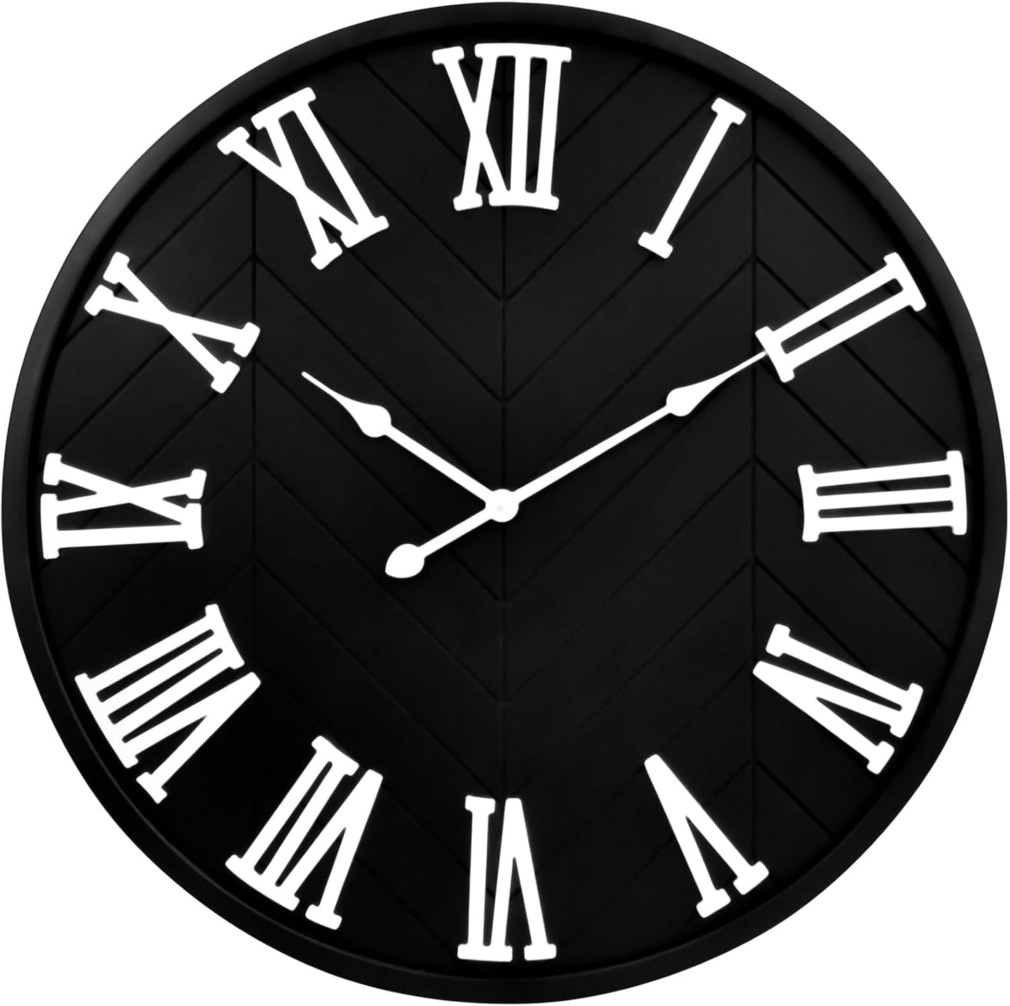 30 Inch Large Wall Clock Farmhouse Style - Black Silent Non-Ticking Rustic Decor for Living Room, Kitchen, Bedroom