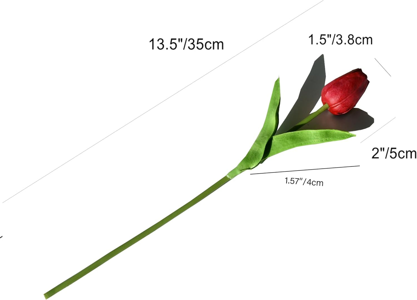 Mandy's Artificial Tulips 20 Stems Burgundy PU Faux Flowers for Wedding Home Decor 13.5 Inch