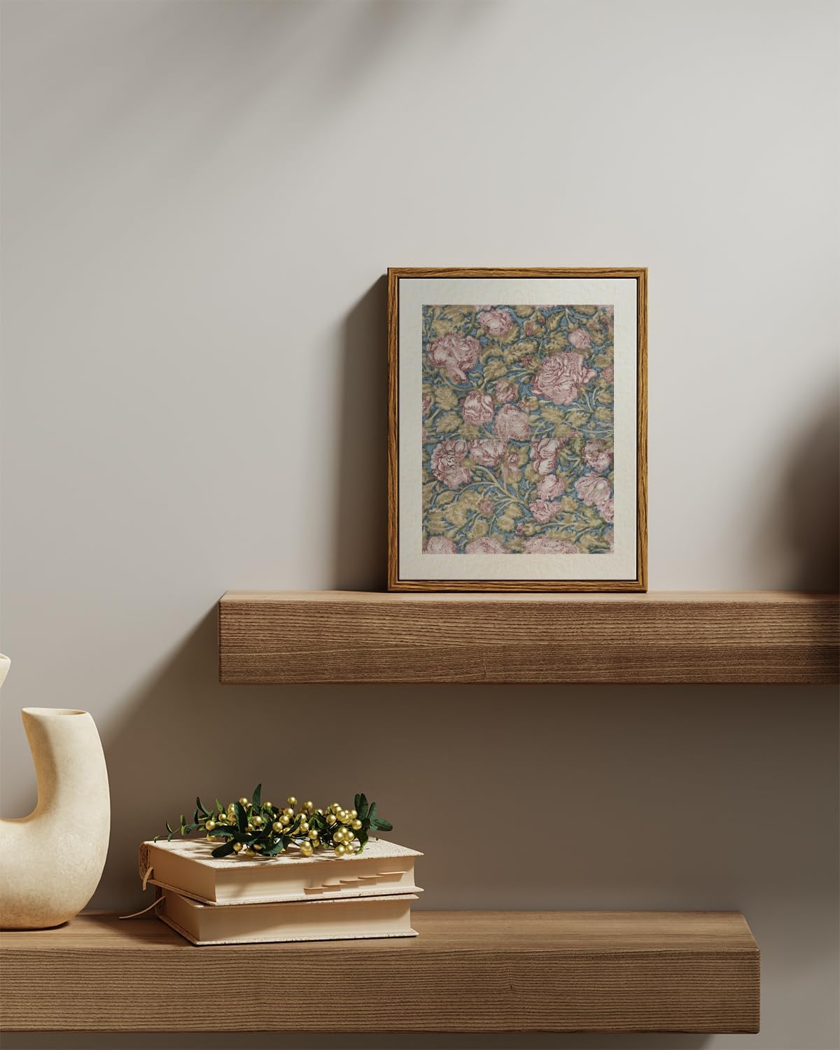 VIYYIEA Framed Canvas Wall Art Home Decor Classical Flower Oil Paintings for Wall Decorations Botanical Canvas Wall Art Vintage Farmhouse Decor for Bedroom Living Room Bathroom Decor 8x10in