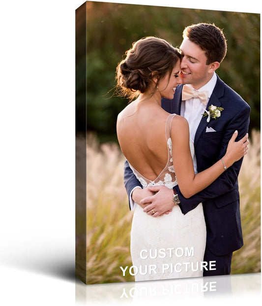 Wewejia Custom Canvas Prints with Your Photos 36x48inch, Upload Your Wedding Picture/Photo - Custom Personalized Canvas Photo Gifts Couples Family Baby Pets Home Decor Easy to hang