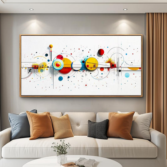KELIYUAN Large Wall Decor For Living Room Canvas Wall Art For Bedroom Office Wall Pictures Abstract Geometric Drawing Artwork For Modern Stretched and Framed Beach Posters Home Decoration 20"X40"