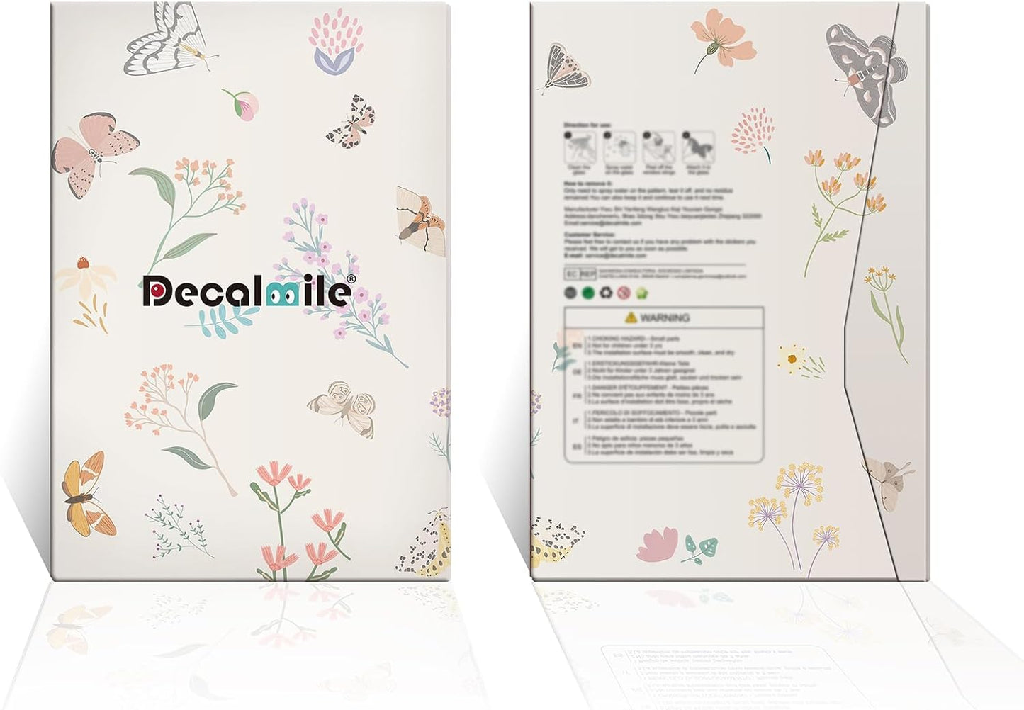 decalmile Spring Summer Kids Multicolor Flower Double Sided Window Clings Colorful Floral Garden Potted Sun Anti-Collision Glass Doors Window Stickers Decals