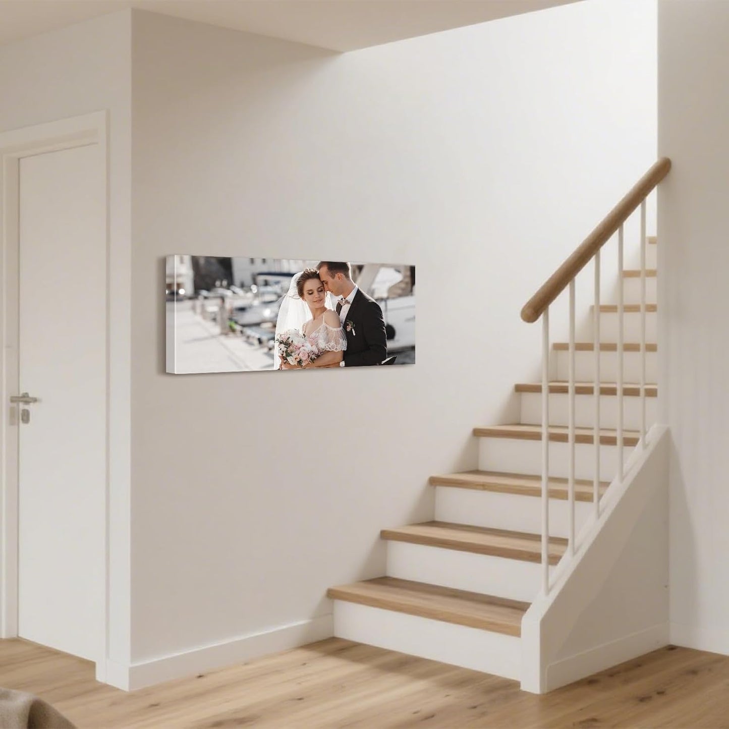 Personalized Custom Canvas Prints with Your Photos & Text, Customized Picture Print, Transform Own Images Into Framed Wall Art Digitally Printed Photo to Canvas, Keepsakes Gifts for Family 36x16’’