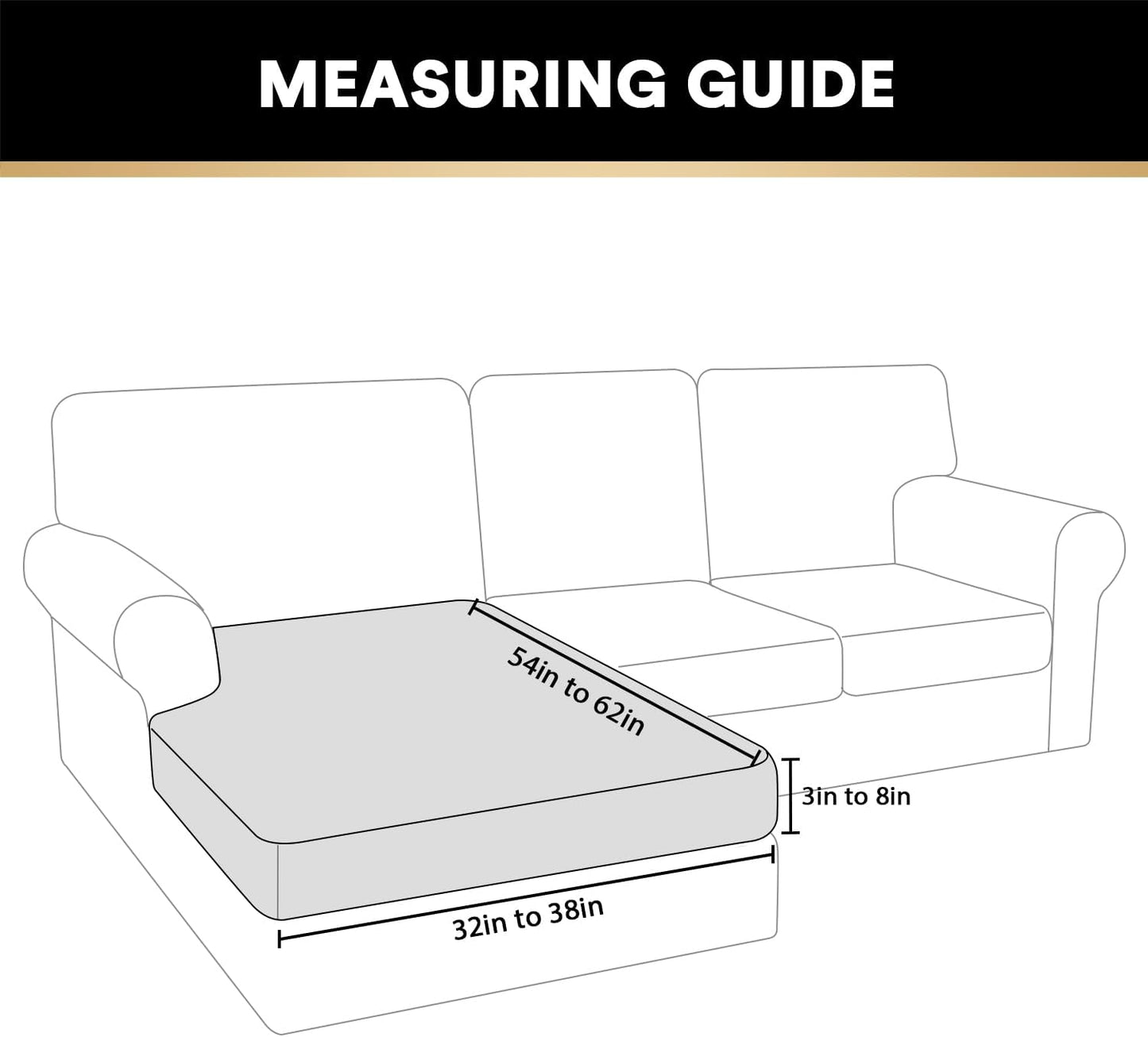 PrinceDeco Sectional Couch Covers Velvet Couch Cover for Dogs Washable L Shaped Couch Cover 1 Piece Individual Sectional Couch Covers with Elastic Bottom(Chaise Lounge,Camel)