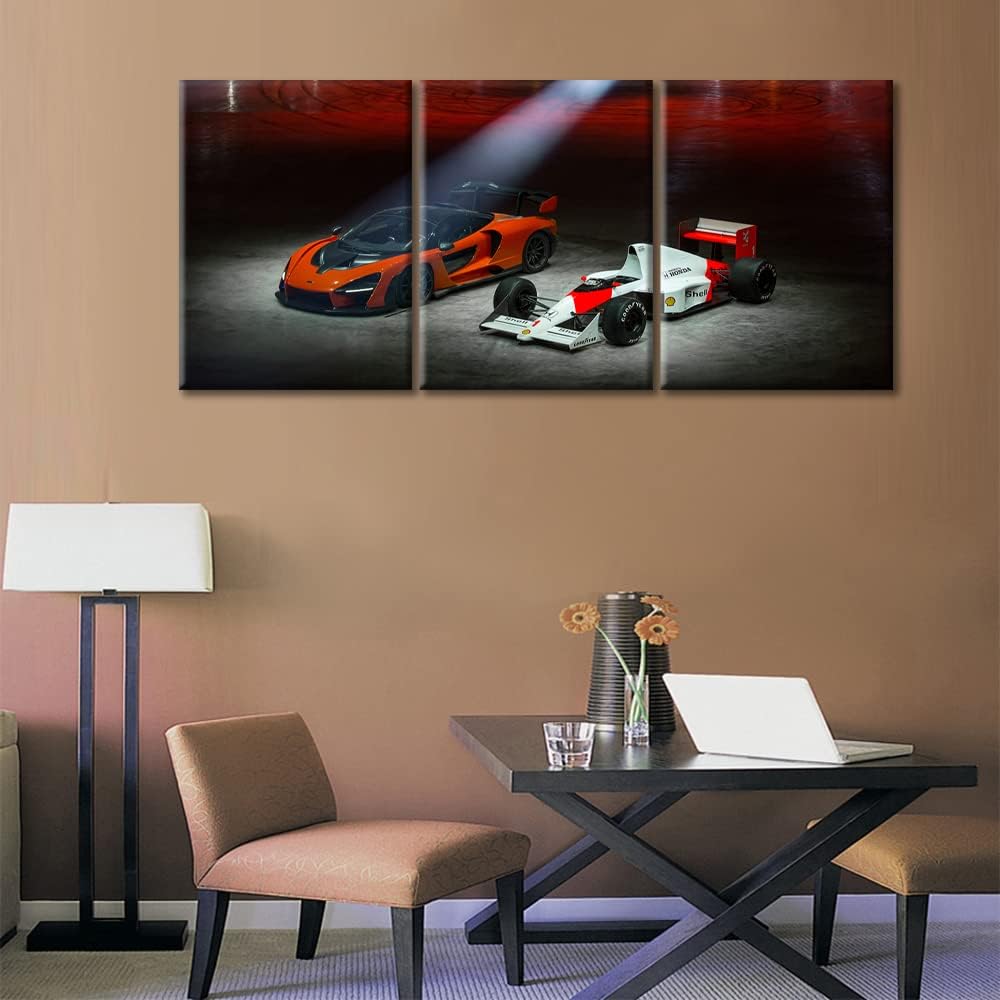 Sports Car and Racing Car Pictures for Living Room Hypercar Wall Art Prints on Canvas Speed Car Painting Modern Artwork Wall Decor for Teen Boys Bedroom Office Bathroom Decor Ready to Hang, 36"Wx16"H