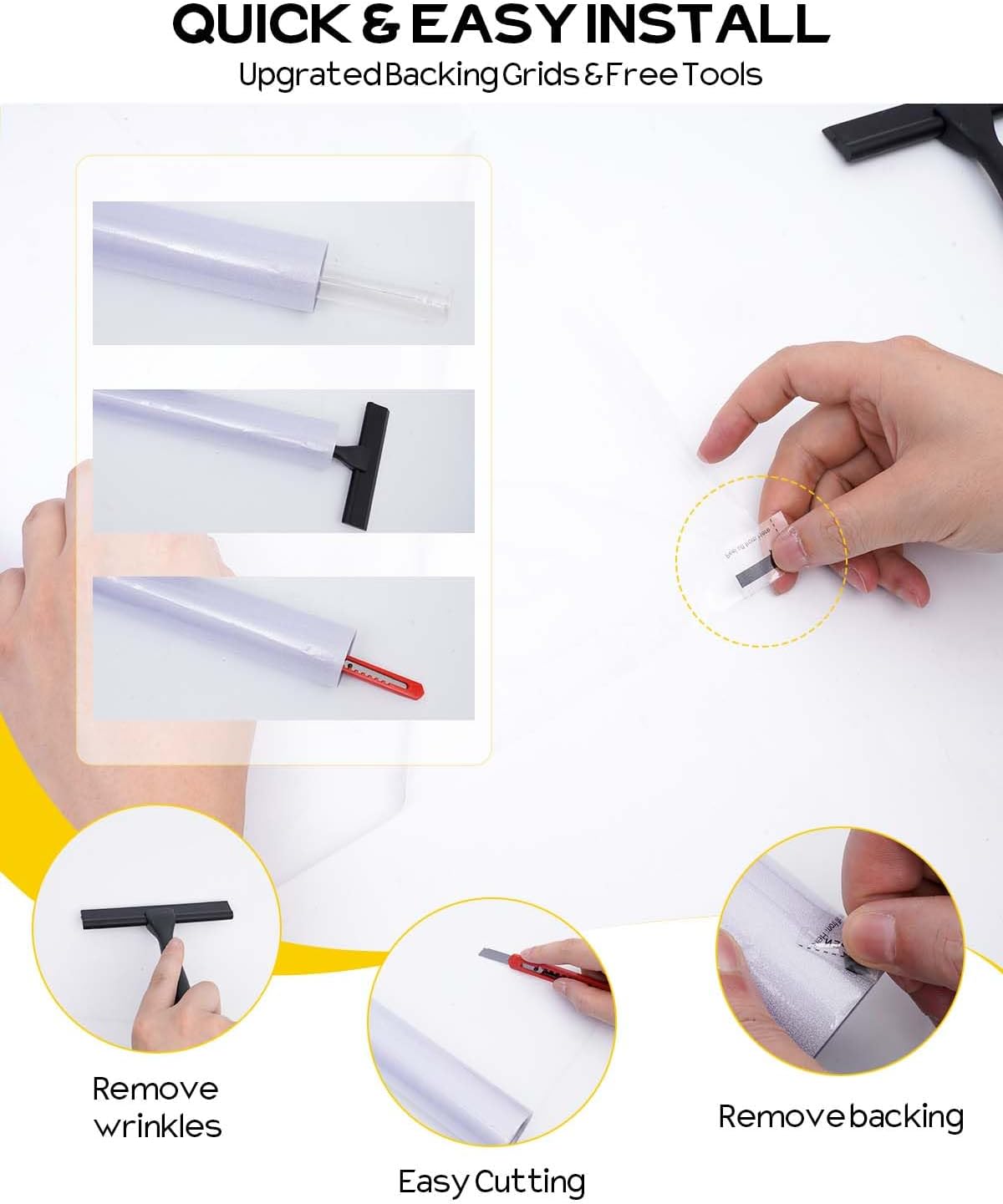 Frosted Glass Window Privacy Film Decorative, Bathroom Privacy Film for Glass Windows Cover, Static Cling, Removable, Reusable, Anti-UV, Anti-Glare, Heat Blocking,（Pure,17.5X196.9Inch）