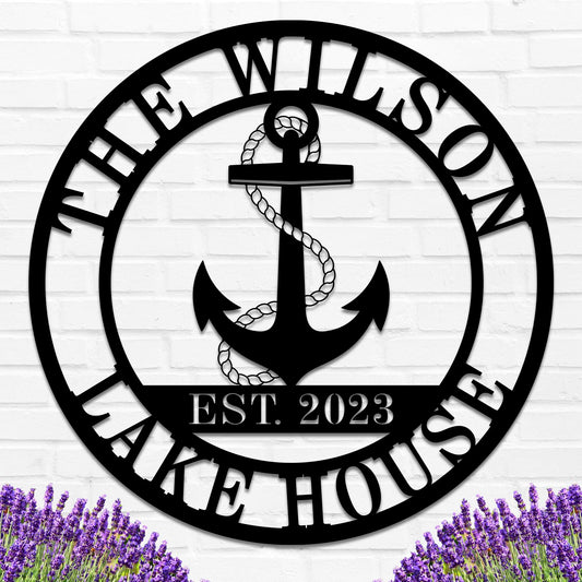 Personalized Lake House Decor, Custom Nautical Wall Decor, Nautical Decor for Home, Beach House Decor, Outdoor Nautical Decor, Outdoor Metal Lake House Signs, Lake House Gifts