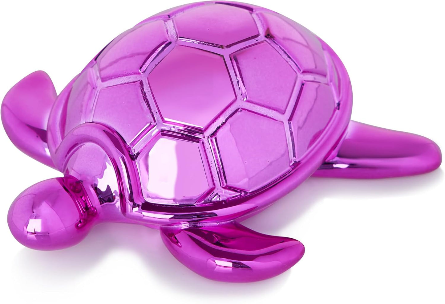 Small Sea Turtle Statue 4 inch Shiny Hot Pink Accent Knick Knacks Paperweight for Bathroom Home Office Shelf Desk Table Decor, Cute Sea Turtle Gifts for Women