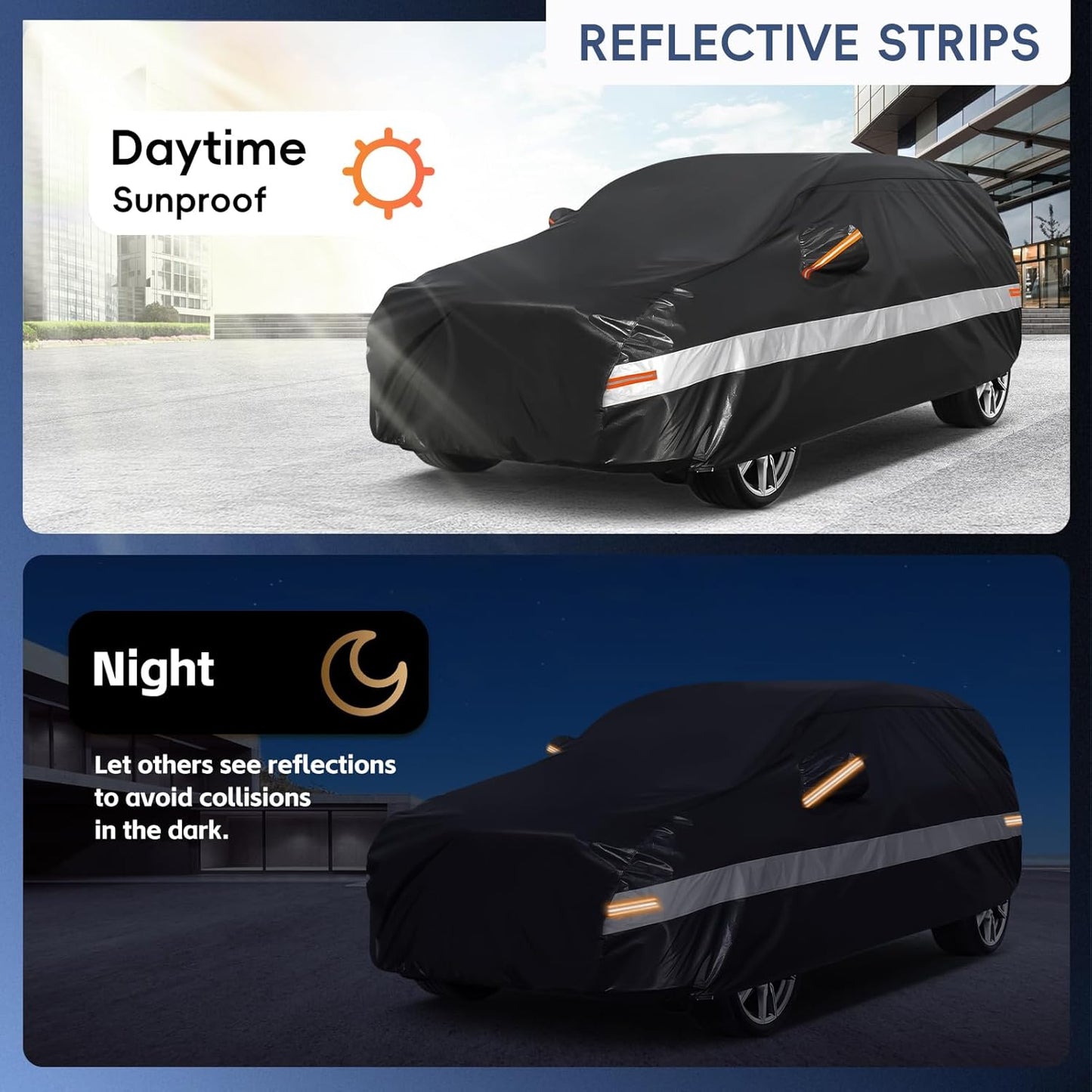 10 Layers SUV Car Cover Custom Fit for Honda HR-V HRV (1995-2025) Waterproof All Weather for Automobiles, Outdoor Full Cover Sun UV Rain Protection with Cotton.Black