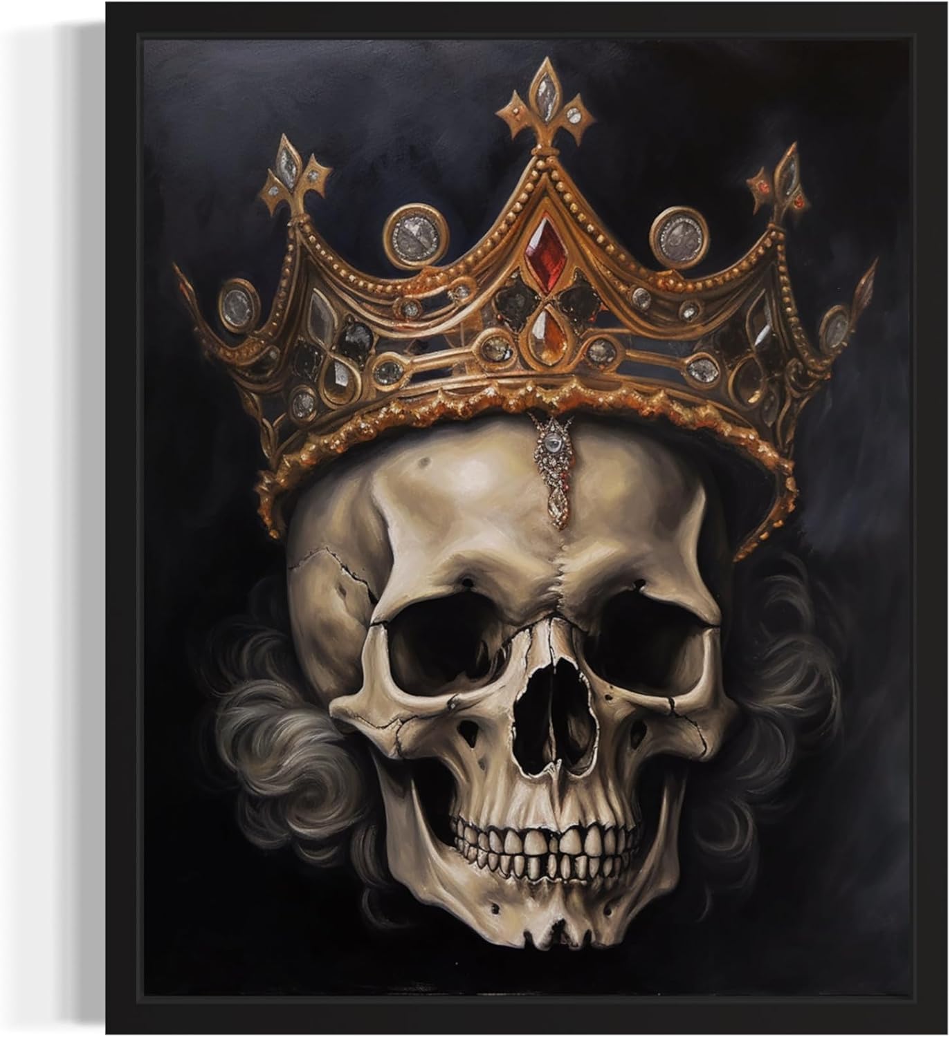 Skull Queen Poster Art Print, Halloween Scary Vintage Wall Art Academia Spooky Painting Decoration for Horror Prints, Gothic Posters Bedroom Decor 89 (Skull Queen, 11 x 14 inches, Unframed)