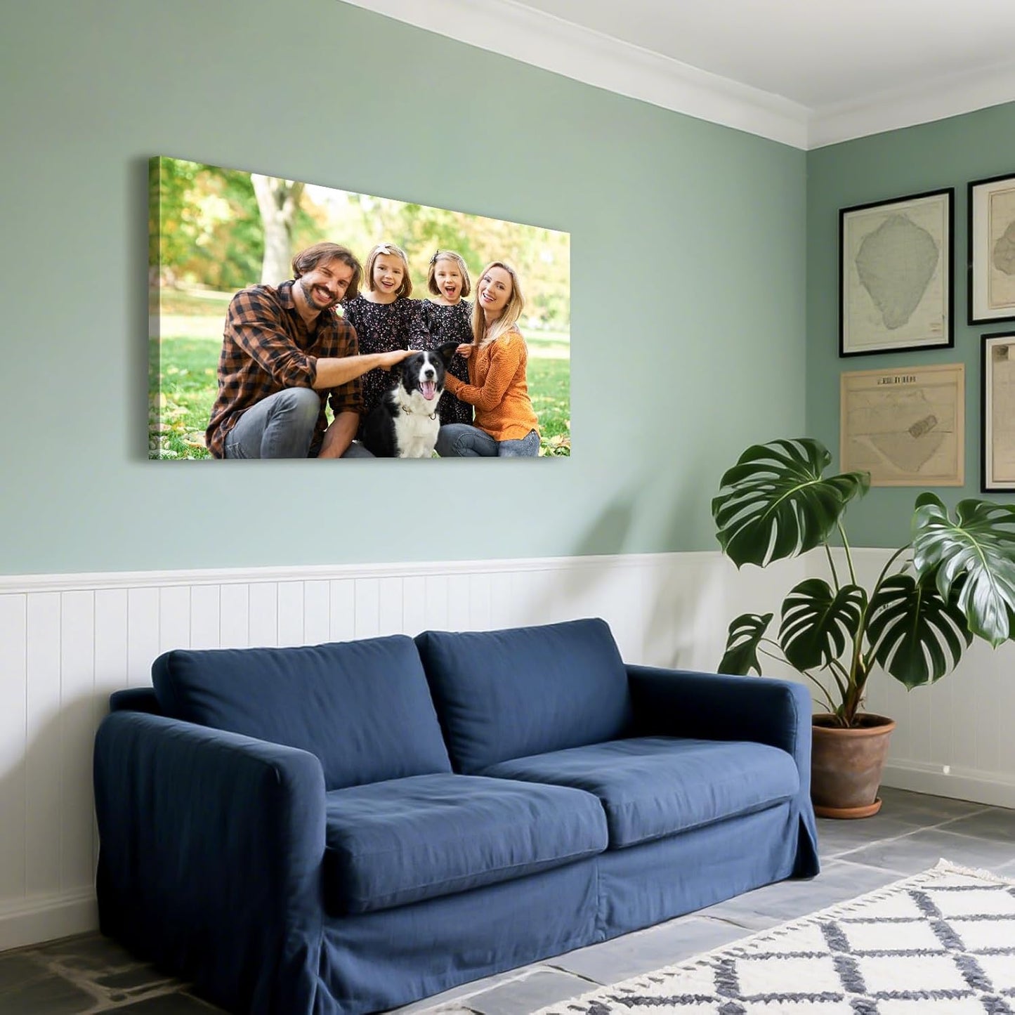 Custom Canvas Prints with Your Photos - Personalized Pictures Print, Customized Photo Gifts, Wall Art Poster Canvas Printing for Wedding, Family, Baby, Pets, Home Office Decor, Wrapped Frame 12x8