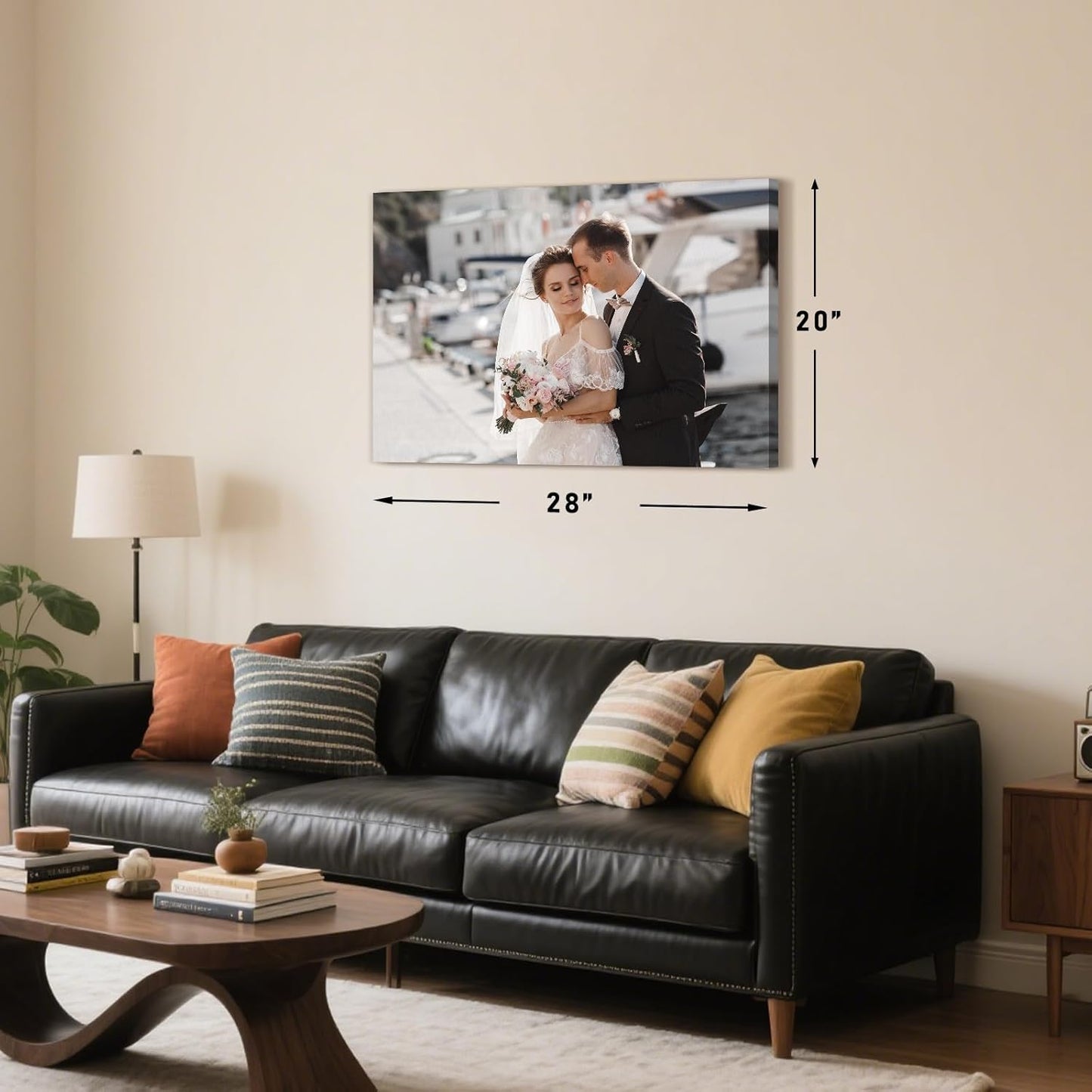 Personalized Custom Canvas Prints with Your Photos & Text, Customized Picture Print, Transform Own Images Into Framed Wall Art Digitally Printed Photo to Canvas, Keepsakes Gifts for Family 28x20’’