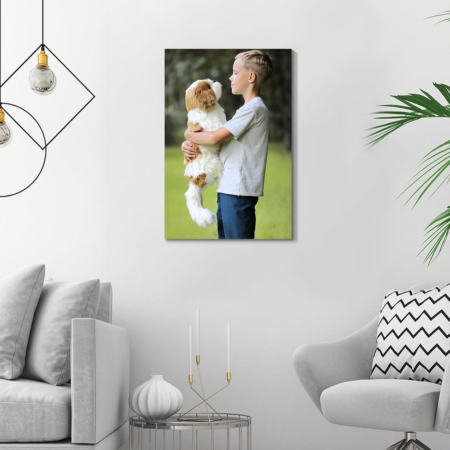 Wewejia Custom Canvas Prints with Your Photos 12x16 inch, Personalized Canvas Pictures for Wall to Print Framed Wedding Family Baby Pets