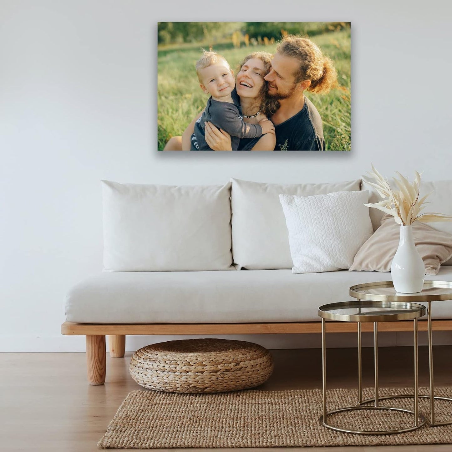 Custom Canvas Prints with Your Photos (16x20, Framed Canvas) Custom Wall Art Personalized Canvas Pictures for Pet/Family Gifts for Mom/Men/Women