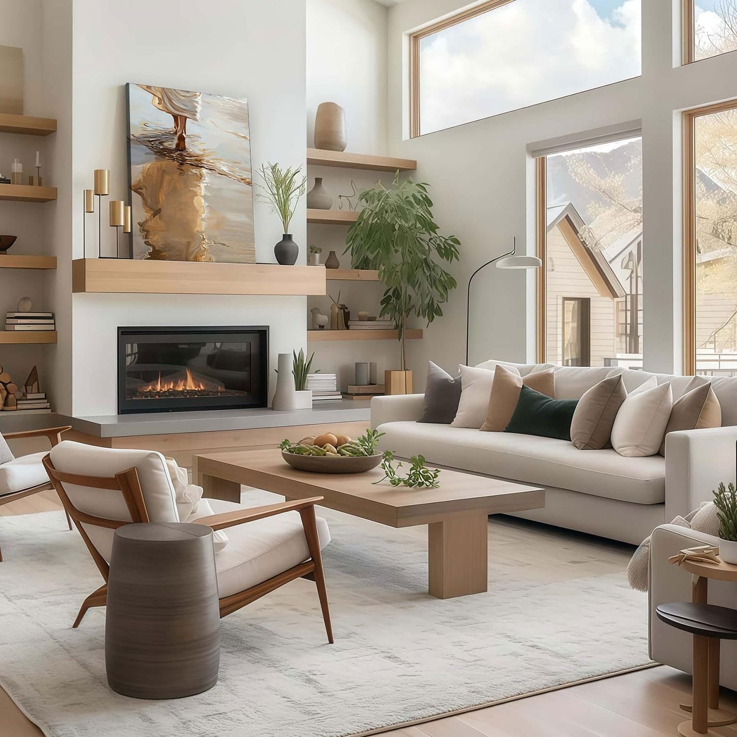 Framed Jesus Walking on the Beach Christian Religious Coastal FaithWall Art Decor Canvas Print Poster Gallery Picture Artwork for Living Room Bedroom 16x24 Inch Ready to Hang