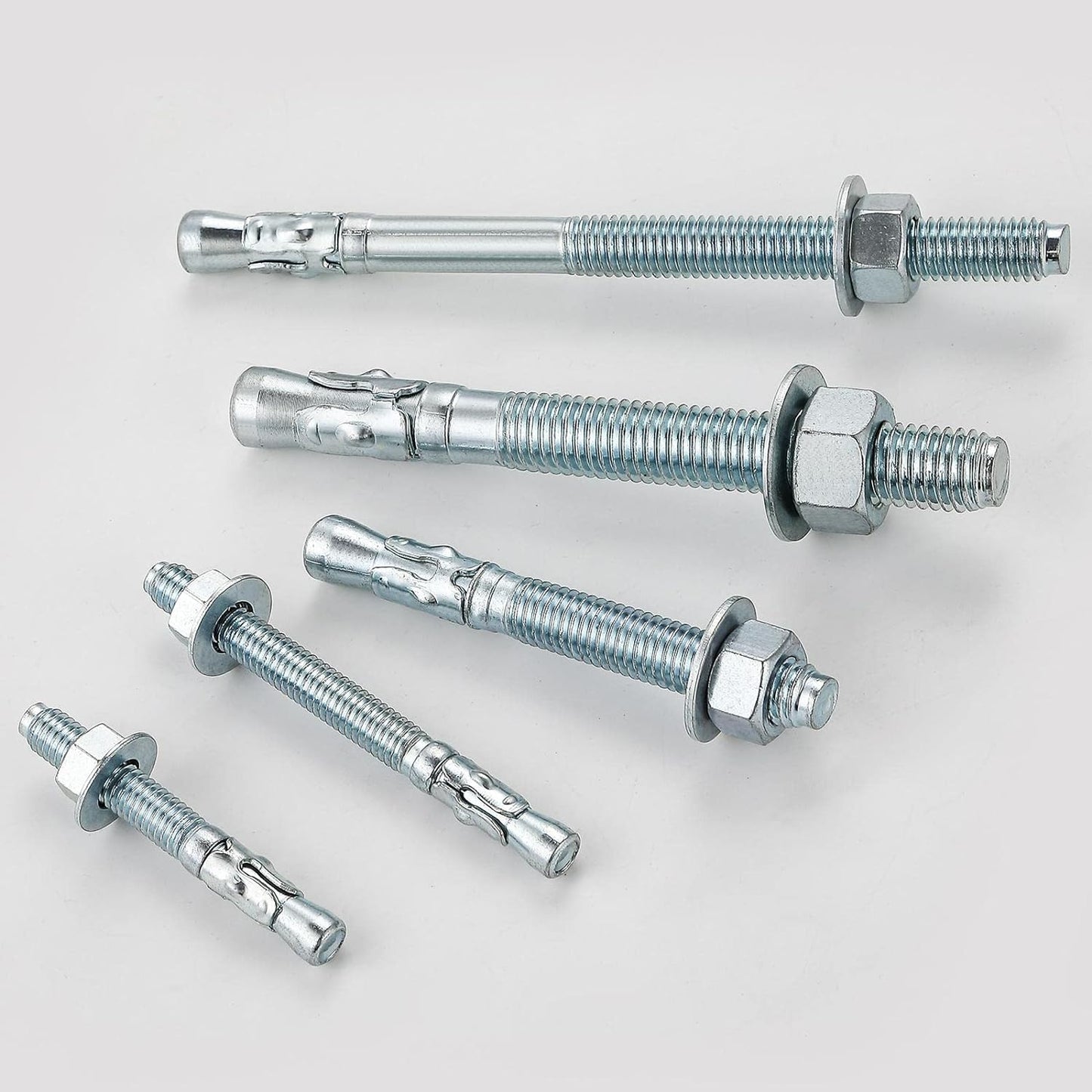 1/2x9 10Pcs Inch Standard Fasteners for Heavy-Duty Zinc Wedge Anchors for Cement and Concrete