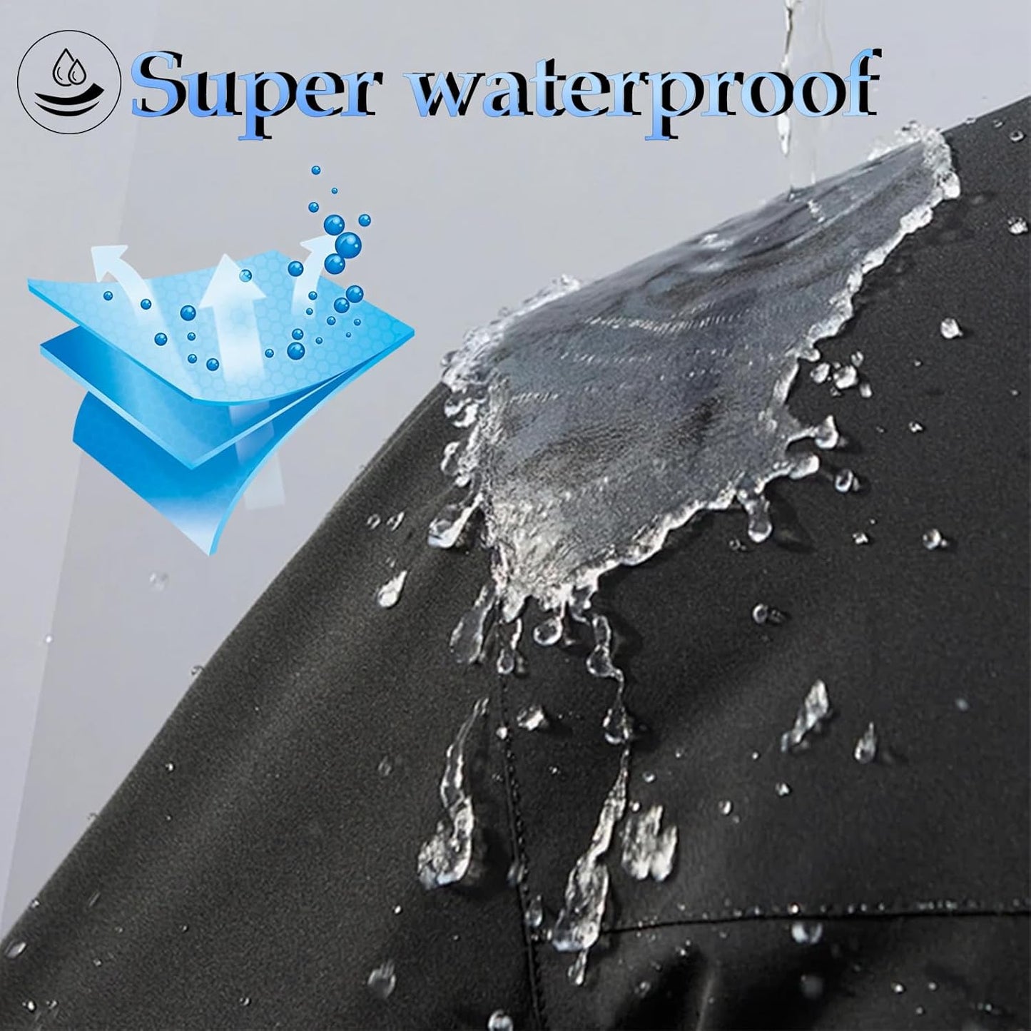 Motorcycle Cover, 210D Oxford Cloth, with Reflective Stripes, Waterproof Outdoor Protection, All-Weather Universal car Cover, with Lock Holes and Storage Bag. (Black Silver, 90.5")